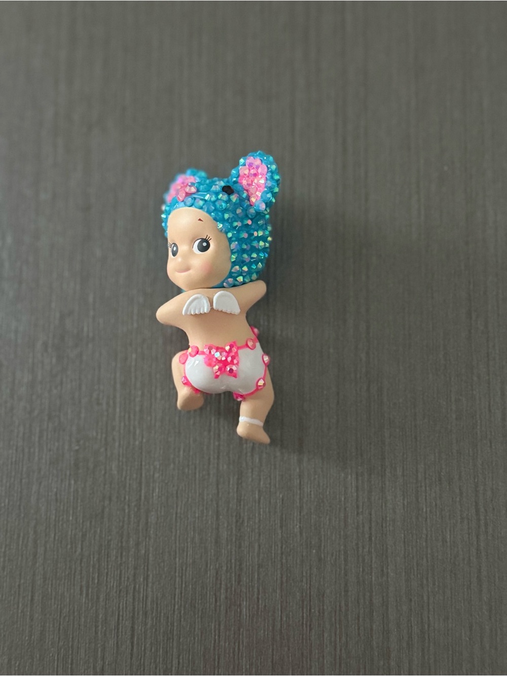 Sonny Angel Blue Baby Doll Figurine with Pink Accents